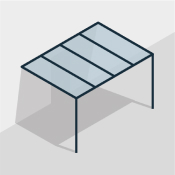 Illustration eines Flachdachs