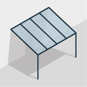 Illustration eines Pultdachs